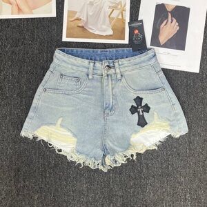 Chrome Hearts Fringed Denim Shorts